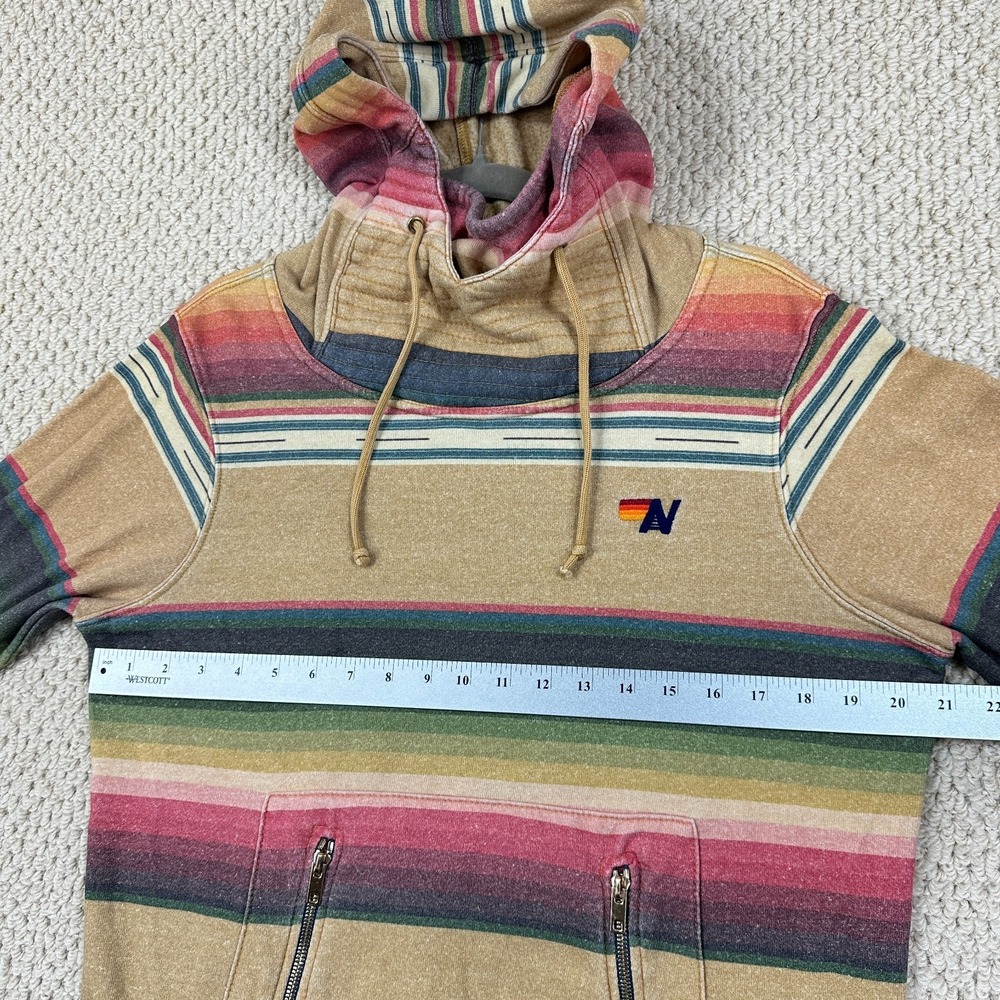 Aviator Nation Hoodie Unisex M Serape Ninja Stripe Aztec Pullover Sweatshirt USA - Picture 6 of 15